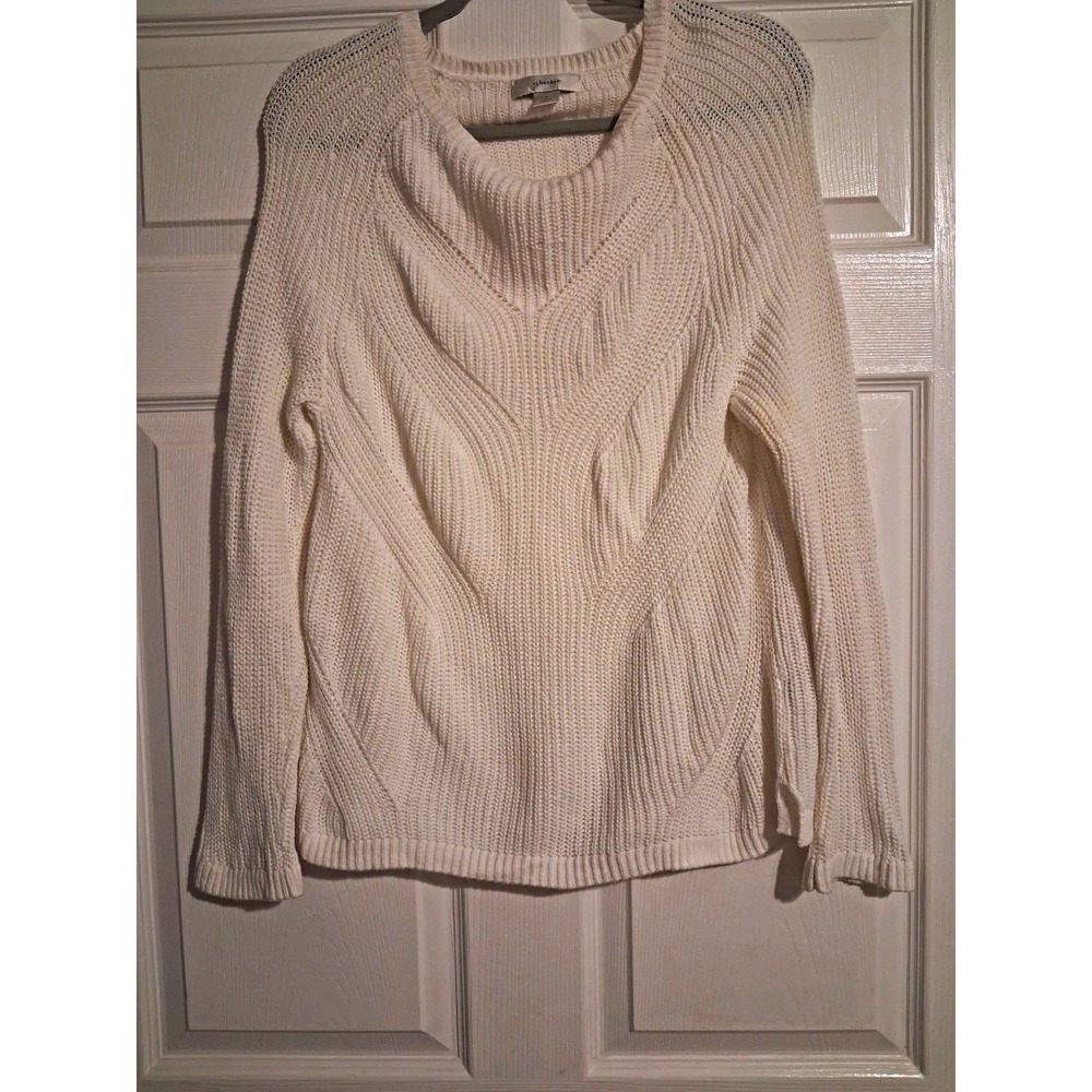 CJ Banks Cable Knit Sweater Size Textured Cotton Lightweight Open Knit Layer - Picture 2 of 14
